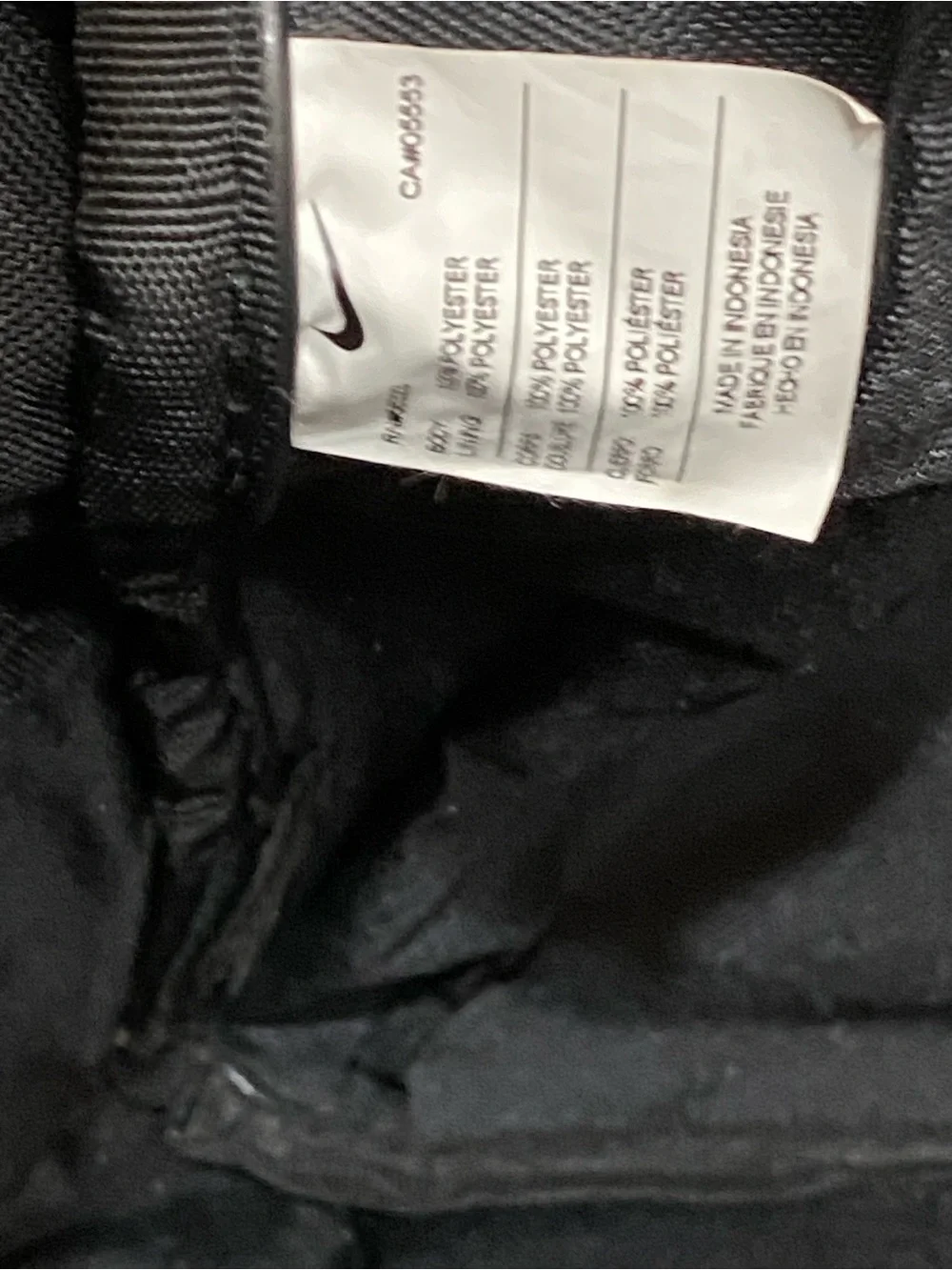 Nike Black Duffle Bag with White Swoosh